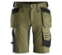 SNICKERS WORK SHORTS ALLROUNDWORK 6141 STRETCH HOLSTER POCKETS - KHAKI GREEN