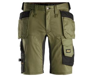 SNICKERS WORK SHORTS ALLROUNDWORK 6141 STRETCH HOLSTER POCKETS - KHAKI GREEN