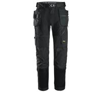 Snickers Work Trousers Mens Regular Fit Black Stretch Multi Pockets 33W 32L