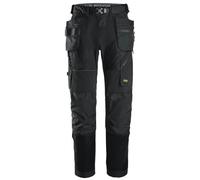 Snickers Work Trousers Mens Regular Fit Black Stretch Multi Pockets 38W 32L