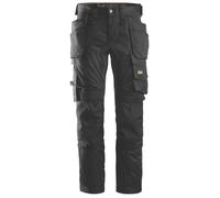 Snickers Work Trousers Mens Slim Fit Black Stretch Multi Pockets Cargo 31W 35L
