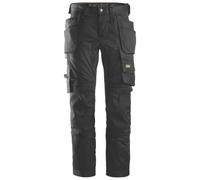 Snickers Work Trousers Mens Slim Fit Black Stretch Multi Pockets Cargo 31W 35L