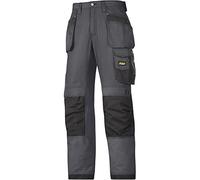 Snickers 32135804044 Size 44 "Rip-Stop" Craftsmen Holster Pocket Trousers - Grey-Black