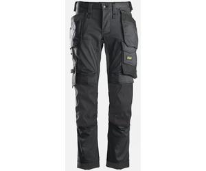 Snickers Workwear 3223 Rip-Stop Floorlayer Holster Pocket Trousers BLACK