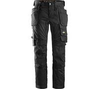 Snickers 6241 Mens Allround Work Stretch Slim Fit Trousers Holster Pockets Black 30" 32"
