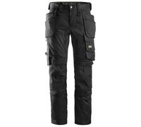 Snickers 6241 Black/Black All Roundwork Slim Fit Stretch Trousers Holster Pocket