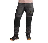 Snickers 6341 Mens Allround Work Stretch Slim Fit Trousers Grey / Black 35" 32"
