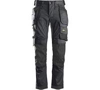 Snickers Workwear Pantalón Elástico Allroundwork Con Bolsillos Flotantes Gris Acero-Talla 212 Trouser, Steel Grey 5804, One Size