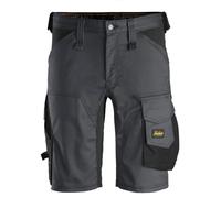 Snickers Workwear Unisex Elastic Steel Grey, AllroundWork Stretch Shorts, Steel Grey/Black, Size 52, No Aplica, M EU
