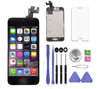 SNIDII Screen Replacement for iPhone 5C Black 4.0 inch with Earpiece and Camera Full Assembly 3D Touch LCD Display Digitizer Frame Replacement with Repair Tool Kit, Screen Protector