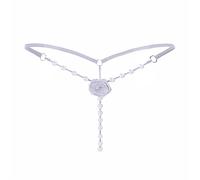 Sniff Rose Women' Pearl T-Back G-String Embroidery Rose Flowers Beaded Thong Panty Underwear Sexy Micro Underpant Knickers Tangas Briefs (UK, Alpha, XL, Regular, Regular, White)