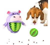Sniff & Seek Pals Dog Toy - Hide & Seek Treat Ball, Plush Animal Cover, Interactive Snuffle Toy for Enrichment & Boredom Relief (Hippie The Hippo (Green))