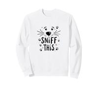 Sniff This: Furry Paws Playful Paw Pro Dog Face Paw Sweatshirt, Adult Unisex, White, Medium