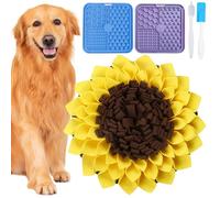 Sniffing Rug Dog with 2 Pieces Lick Mat, Pet Sniffing Mat with Lick Mat Dog and Brushes and Scraper, Puppy Slow Feeding Training Mat, Stress Relief, Lick Mat for Bathing, Grooming