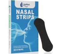 Snifflink Nasal Strips for Snoring - Nose Strips for Breathing, Breathable Non-Woven Fabric with 3 Elastic Bands & Strong Adhesive - Helps Reduce Snoring, Better Sleep & Workout - 50 Count