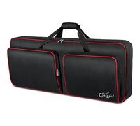 SNIGJAT 49 Key Keyboard Case Soft, Piano Bag with Padded Pockets for Laptop, Cables, Pedals, Waterproof Keyboard Gig Bag with Handles and Adjustable Shoulder Straps, Interior Size: 33.5"x12.4"x3.9"