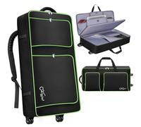 SNIGJAT DJ Controller Case with Wheels for DDJ FLX10 /1000 /REV7 /FLX6, Padded Large Rolling DJ Backpack, DJ Controller Bag with Multi-pocket for Laptop, Cables, DJ Carrying Case for DJ Equipment