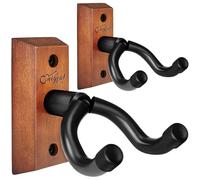 SNIGJAT Guitar Wall Mount 2 Pack, Guitar Wall Hanger, Guitar Hanger Wall Hook Holder Stand with Screws, Hardwood Guitar Wall Mount Hanger for Acoustic Guitar, Electric Guitar, Banjo, Bass, Mandolin