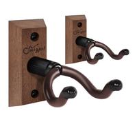 SNIGJAT Ukulele Wall Mount Hanger, 2 Pack Classical Black Walnut U-Shaped Ukulele Holder Hook for Violin Mandolin Banjo Pineapple Soprano Tenor Baritone