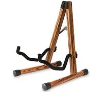 SNIGJAT Wood Guitar Stand, Zebrawood Acoustic Guitar Stand with Padded Foam, A-Frame Folding Guitar Display Support Mount, Compatible with Cello, Mandolin, Bass, Banjo, Ukulele