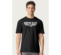 Sniper Elite Men's White Logo T-Shirt in Black | Size: 2XL Sniper Elite Black 2XL