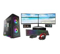 SNIPER Gaming PC: Intel i5, 16GB RAM, 1TB + 128GB SSD, GT 730 2GB, 2x22in Monitors, Dual Stand, Windows 10 Pro