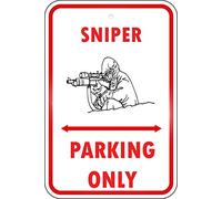 Sniper Parking Only Retro Metal Tin Sign 8X12 Inches