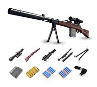 Sniper Rifle Toy Foam Blaster with 20 Soft Bullets, Shell Ejection Dart Blaster with Scope for Unisex Kids, Toy Gun Shooting Game Set for Boys, Kids and Adults (Kar 98K)