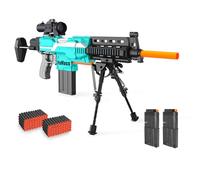 Sniper Toy Gun for Nerf With Scope, Automatic Toy Gun 3 Modes Foam Blaster, Bipod, 2 Clips, 100 Bullets - Great Gift for Boys 6-13 years old for Kids Birthday Christmas Halloween