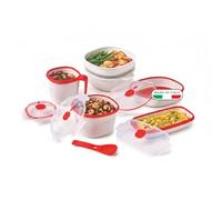 Snips Set 5 pcs of Microwave Containers, Composed Steamer 4 LT, Steamer 2 LT, Microwave Rice and Grain Cooker, Egg Cooker and Omelettes, Mug,100% Made in Italy, 0% BPA