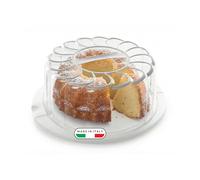 Snips Cake Carrier with Handle, Decorative Tray with Doily, Cake Holder Diameter 28 cm x Height 11 cm, 2 Safety Locks, Made in Italy