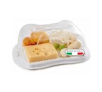 Snips Cheese Storage Container 3L, Cheese Box for Fridge with Transparent Dome, Tray and Knife, Cheese Keeper, Dishwasher Safe, 29.5 x 20.5 x 11 cm, Made in Italy