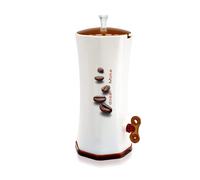 Snips Dosa Moka - Espresso Grounds Dispenser, Dosing Cup & Ring, Plastic Dispenser for Moka Pot & Espresso Machine, White/Brown, Made in Italy