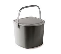 Snips Food Waste Compost Bin with Lid and Handle 3L, Compost Bin for Kitchen, Bin Food Waste for Hanging 20.5 x 18.5 x 16.7, Made in Italy, Grey, BPA Free