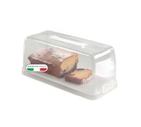 Snips Loaf Cake Carrier, Rectangular Cake Storage Container with Tray, Handle and Safety Locks, Cake Box for Loaf Cakes, Plumcake, Bread and Bakes, 34.4 x 14.8 x 14.2 cm, Made in Italy