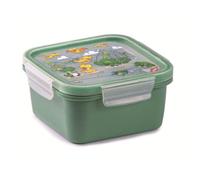 Snips , Lunch Box Square Dino 0.80 LT, Lunch Box Kids, 4 Safety Locks,15x15x7,5 cm, Made in Italy, 0% BPA and Phthalate Free