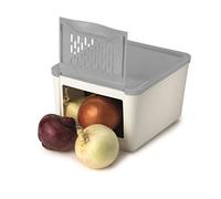 Snips Onion Keeper,2 KG,22x19x1 cm, Food Storage Container For Onion, Vegetables and Shallot, White and Grey Colour, Made in Italy, Bpa Free
