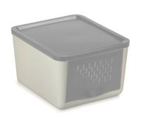 Snips Onion Keeper,2 KG,22x19x1 cm, Food Storage Container For Onion, Vegetables and Shallot, White and Grey Colour, Made in Italy, Bpa Free