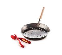 Snips Padella per Castagne con Tagliacastagne, Metallo, Argento 52 x 27 x 4 cm, Padella per Castagne, Made in Italy