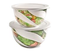 Snips Salad Bowl Set 3 and 5 LT, Salad Bowl with Lid, Salad Bowl, White, Made in Italy | Bpa Free