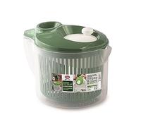 Snips Salad Spinner 3 L - Lettuce Dryer with Water Drainage from Lid, Ergonomic Button and Large Handle, Green, 19.5 x 26.5 x 19 cm - Made in Italy