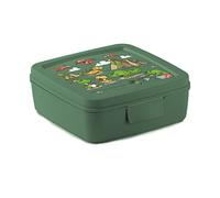 Snips 000892 Porta Decoro Dinosauro, Child, Dinosaur Decor, Food Container-14.5X 14.5X 5.5 cm, Box, Colour Green, Made in Italy, 0% BPA and Phthalate Free, Polypropylene, Kids' Sandwich Holder