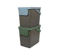 Snips Set of 2 Recycling Bins for Separate Waste Collection 2 x 25 liters, Waste Bins Kitchen, Grey Color, Rubbish Bin 26 x 36 x 43 cm, Made in Italy.
