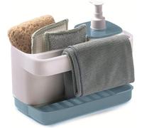 Snips | Sink Caddy | Sponge Holder & Soap Dispenser | Kitchen Sink Organiser | Azure, 21 x 12 x 18, Made in Italy, Bpa Free