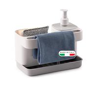Snips Sink Organiser 3 in 1, Kitchen Sink Caddy with 400ml Soap Dispenser, Sp...