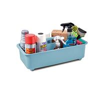 Snips Undersink Storage Organizer, Under Sink Caddy with Wheels, Colour Light Blue, 45,3 x 20,8 x 17,5, Made in Italy, Bpa Free
