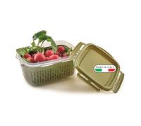 Snips Veggie SnipsLock Food Container 1.2 L, Grid, Green, Made in Italy