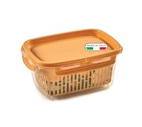 Snips Veggie SnipsLock Food Container 1.2 L, Grid, Mustard, Made in Italy