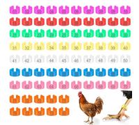 SNIRFAQM 16mm Chicken Identification Leg Bands Plastic Multicolor 01-80 Numbered Poultry Foot Rings Clip-On Round Tags for Ducks Chicks Goose Gamefowl Bantam Guinea Pigeons