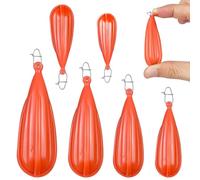 SNIRFAQM 6 Pcs Mixed Sizes Fishing Practice Plugs Orange Soft PVC Bait Casting Plug for Children Kids Improving Casting Skills